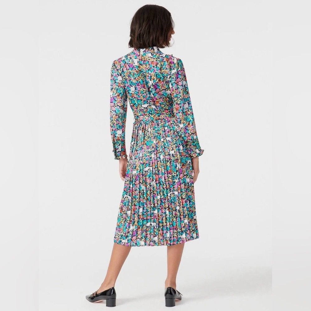 NWT Spring Summer Minimalist Retro J. Crew Animal Floral Print Dress - Picture 4 of 17